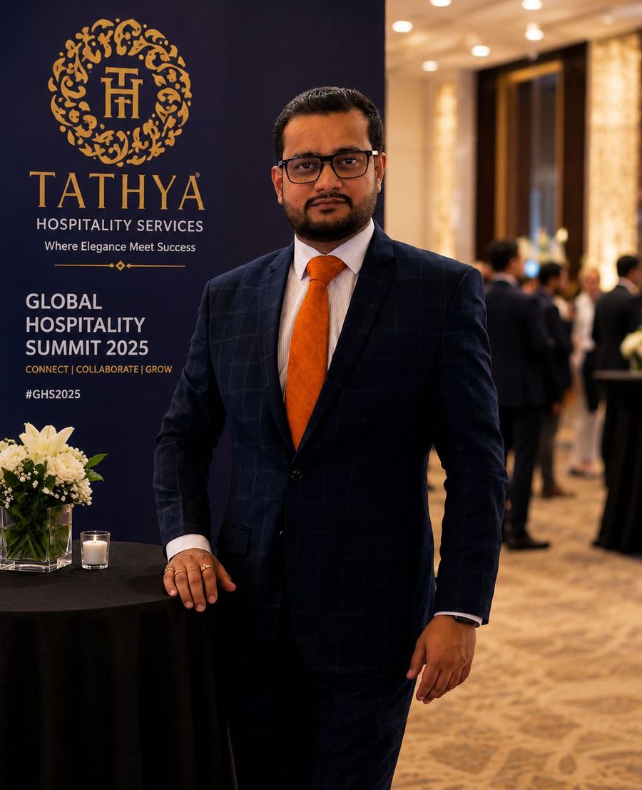 Dhawal Vyas, Founder of Tathya Hospitality Services, at the Global Hospitality Summit 2025